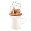Crystalia Handmade Glass Coffee Mug with Cookie Tray